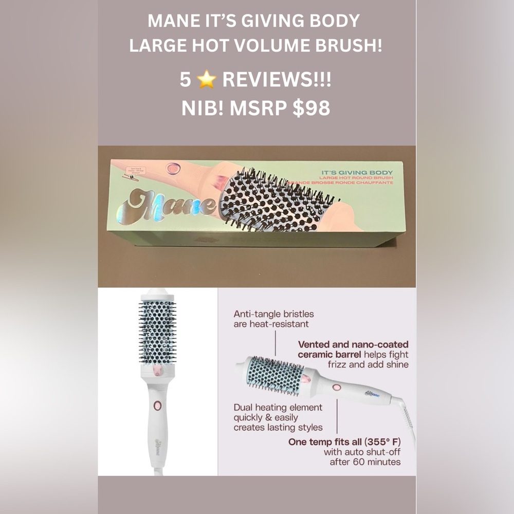 MANE IT’S GIVING BODY LARGE HOT ROUND BRUSH! IT REALLY WORKS! 5 ⭐️’S!